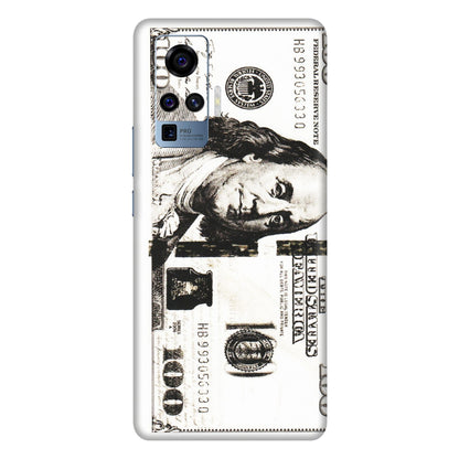 VIVO Z/V/X/T/U/S Series Phone Skins (All Models) - 100 Dollar Currency - Transparent Finish (T-01) Vivo X50 Pro