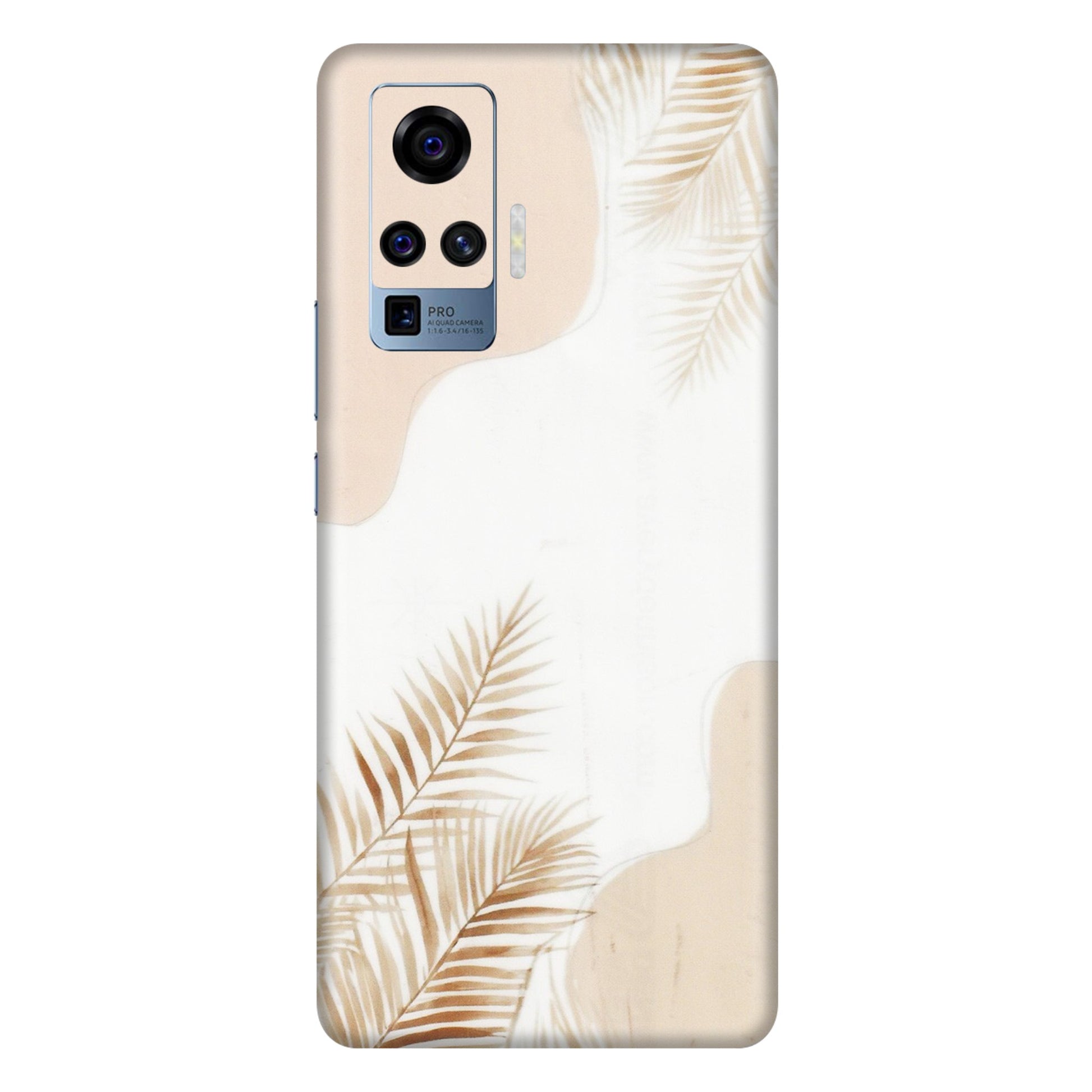 VIVO Z/V/X/T/U/S Series Phone Skins (All Models) - Gold Petals Abstract - Transparent Finish (T-08) Vivo X50 Pro