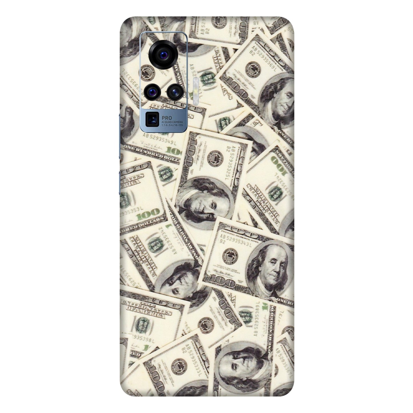 VIVO Z/V/X/T/U/S Series Phone Skins (All Models) - Dollar Lover - Transparent Finish (T-17) Vivo X50 Pro