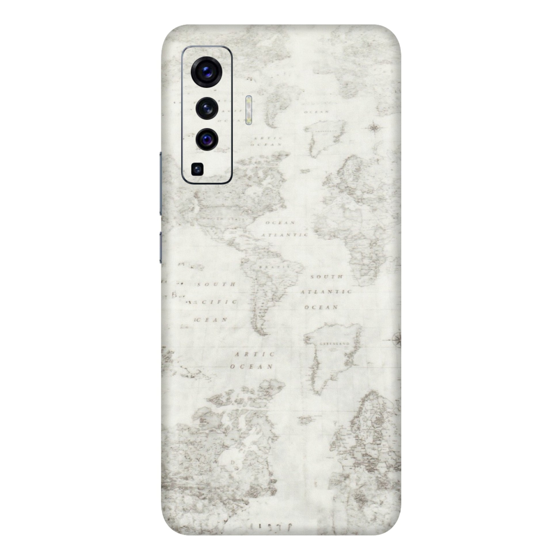 VIVO Z/V/X/T/U/S Series Phone Skins (All Models) - World Travel Map - Transparent Finish (T-04) Vivo X50