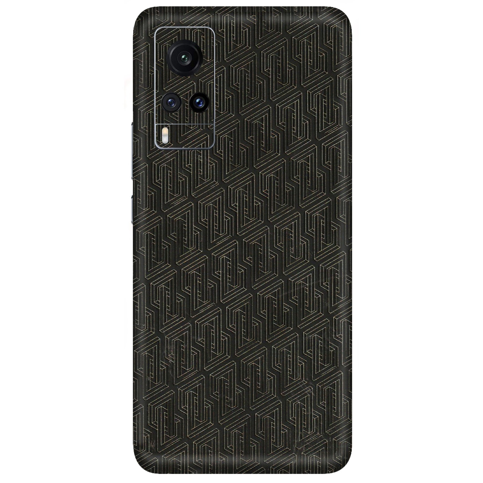 VIVO Z/V/X/T/U/S Series Phone Skins (All Models) - Black Abstract Pattern - 3D Embossed Finish (L-117) Vivo X60