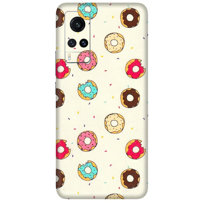 VIVO Z/V/X/T/U/S Series Phone Skins (All Models) - Mini Donuts Doodle Art - 3D Embossed Finish (L-122) Vivo X60