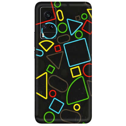 VIVO Z/V/X/T/U/S Series Phone Skins (All Models) - Black Shapes - 3D Embossed Finish (L-131) Vivo X60