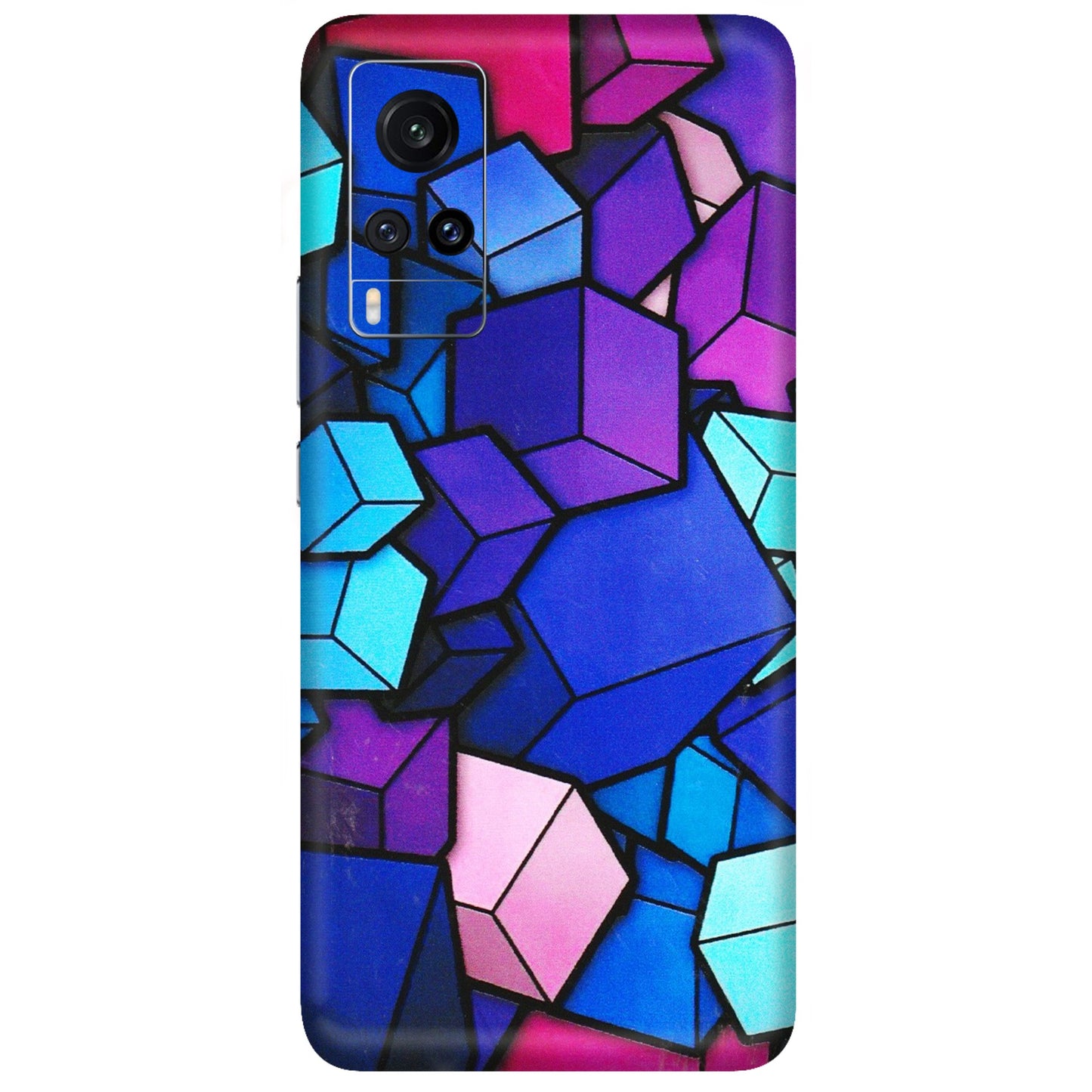 VIVO Z/V/X/T/U/S Series Phone Skins (All Models) - Cube Doodle - 3D Embossed Finish (L-141) Vivo X60