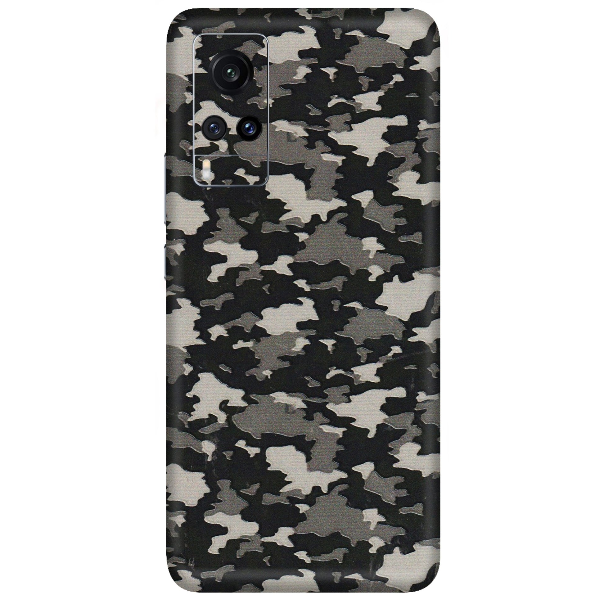 VIVO Z/V/X/T/U/S Series Phone Skins (All Models) - Black/Grey Camoflaunge - 3D Embossed Finish (L-142) Vivo X60