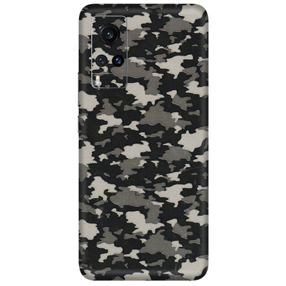 VIVO Z/V/X/T/U/S Series Phone Skins (All Models) - Black/Grey Camoflaunge - 3D Embossed Finish (L-142) Vivo X60