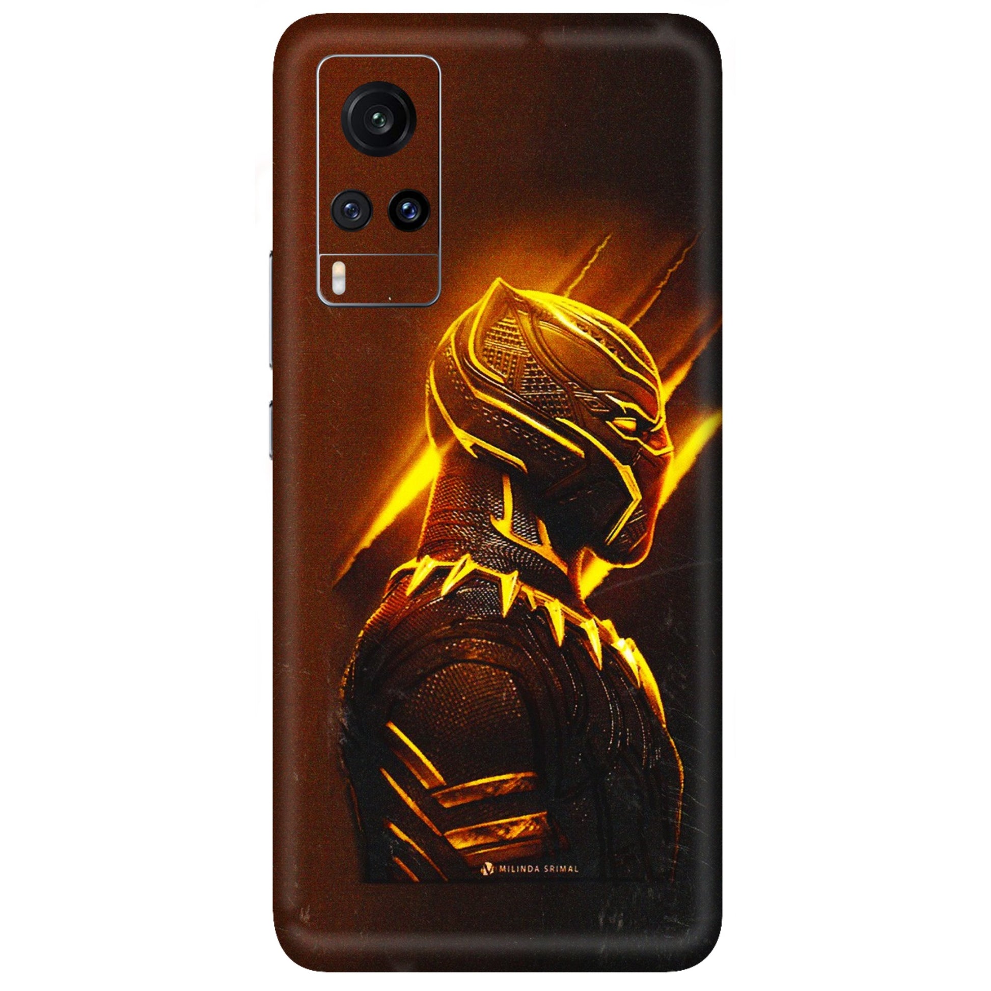 VIVO Z/V/X/T/U/S Series Phone Skins (All Models) - Gold Black Panther - 3D Embossed Finish (L-181) Vivo X60
