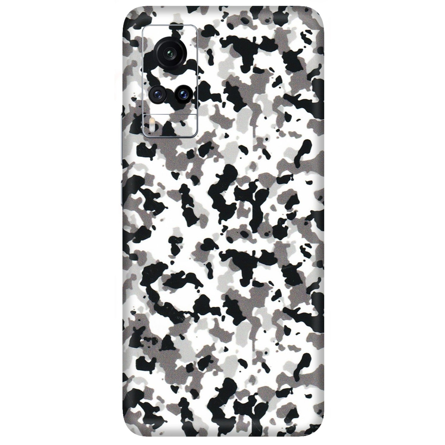VIVO Z/V/X/T/U/S Series Phone Skins (All Models) - White Black Camouflage - 3D Embossed Finish (L-18) Vivo X60