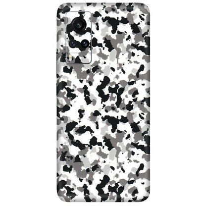 VIVO Z/V/X/T/U/S Series Phone Skins (All Models) - White Black Camouflage - 3D Embossed Finish (L-18) Vivo X60