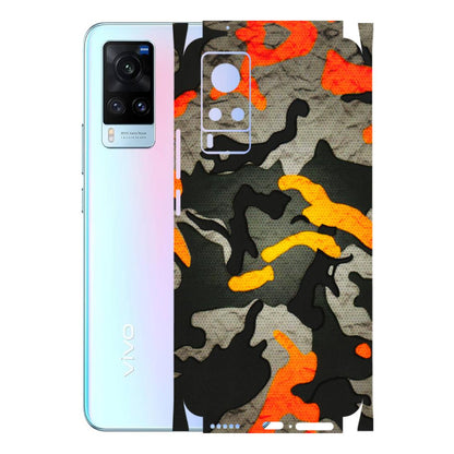 VIVO Z/V/X/T/U/S Series Phone Skins (All Models) - Orange Camouflage - 3D Embossed Finish (L-204) Vivo X60