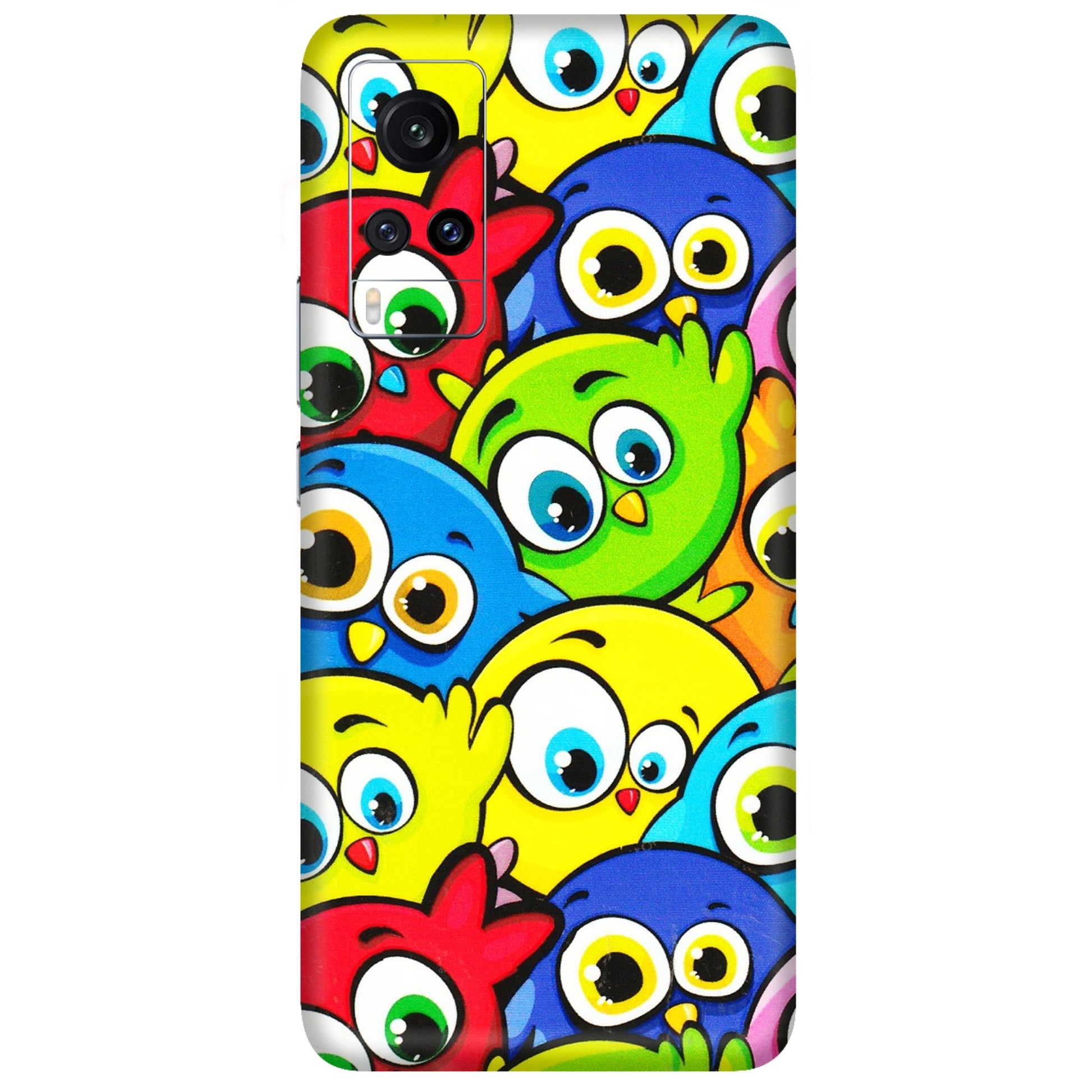 VIVO Z/V/X/T/U/S Series Phone Skins (All Models) - Cute Fluffy Birds - 3D Embossed Finish (L-213) Vivo X60