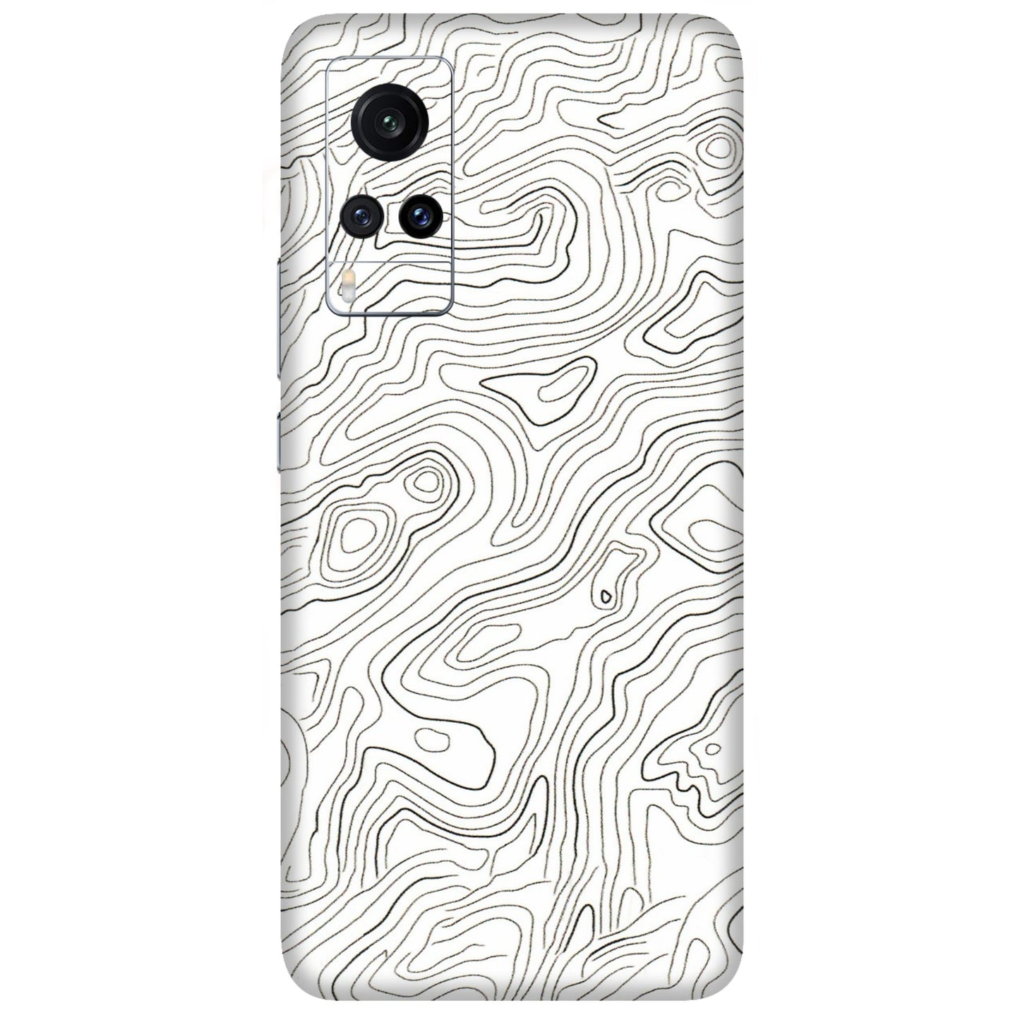 VIVO Z/V/X/T/U/S Series Phone Skins (All Models) - White Black Swirls - 3D Embossed Finish (L-219) Vivo X60