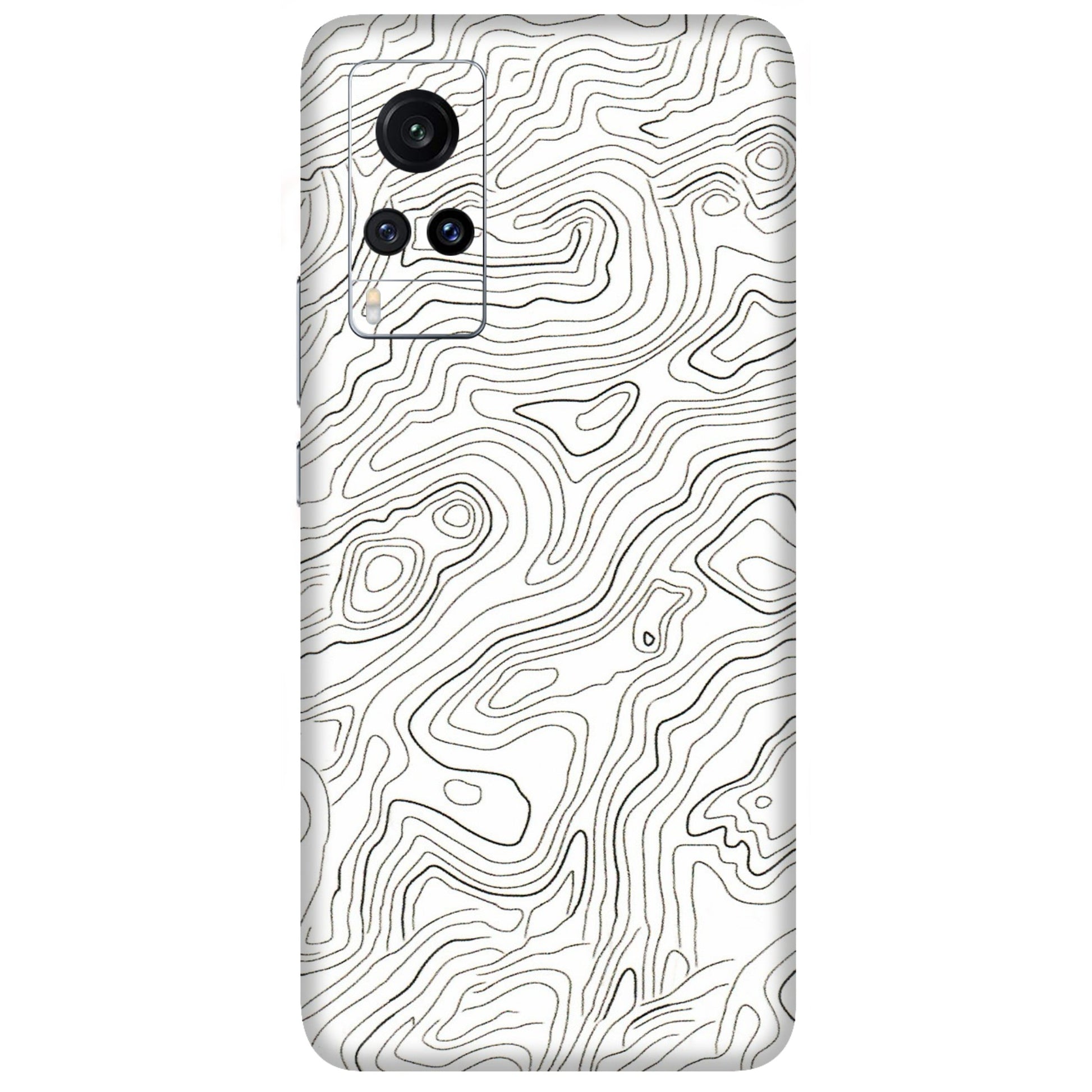 VIVO Z/V/X/T/U/S Series Phone Skins (All Models) - White Black Swirls - 3D Embossed Finish (L-219) Vivo X60