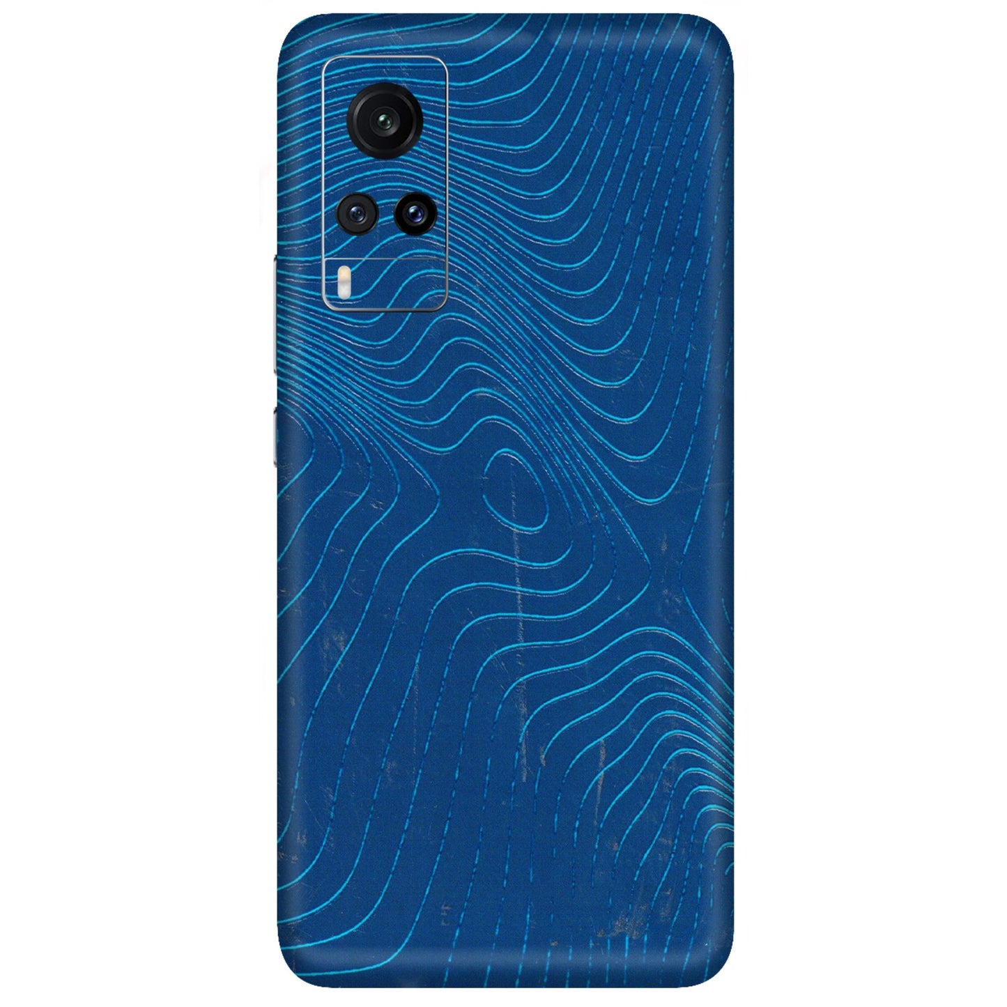 VIVO Z/V/X/T/U/S Series Phone Skins (All Models) - Abstract Blue Line Map - 3D Embossed Finish (L-272) Vivo X60