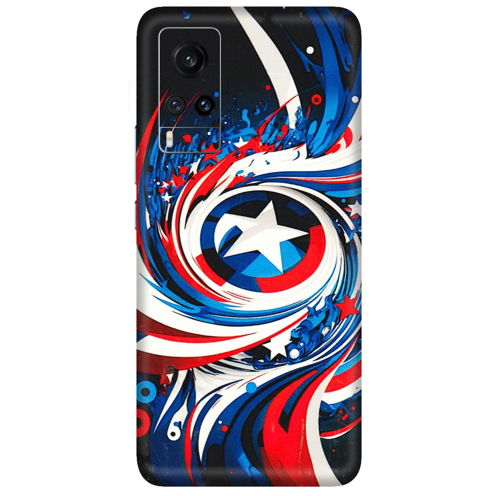 VIVO Z/V/X/T/U/S Series Phone Skins (All Models) - Captain America Logo - 3D Embossed Finish (L-307) Vivo X60