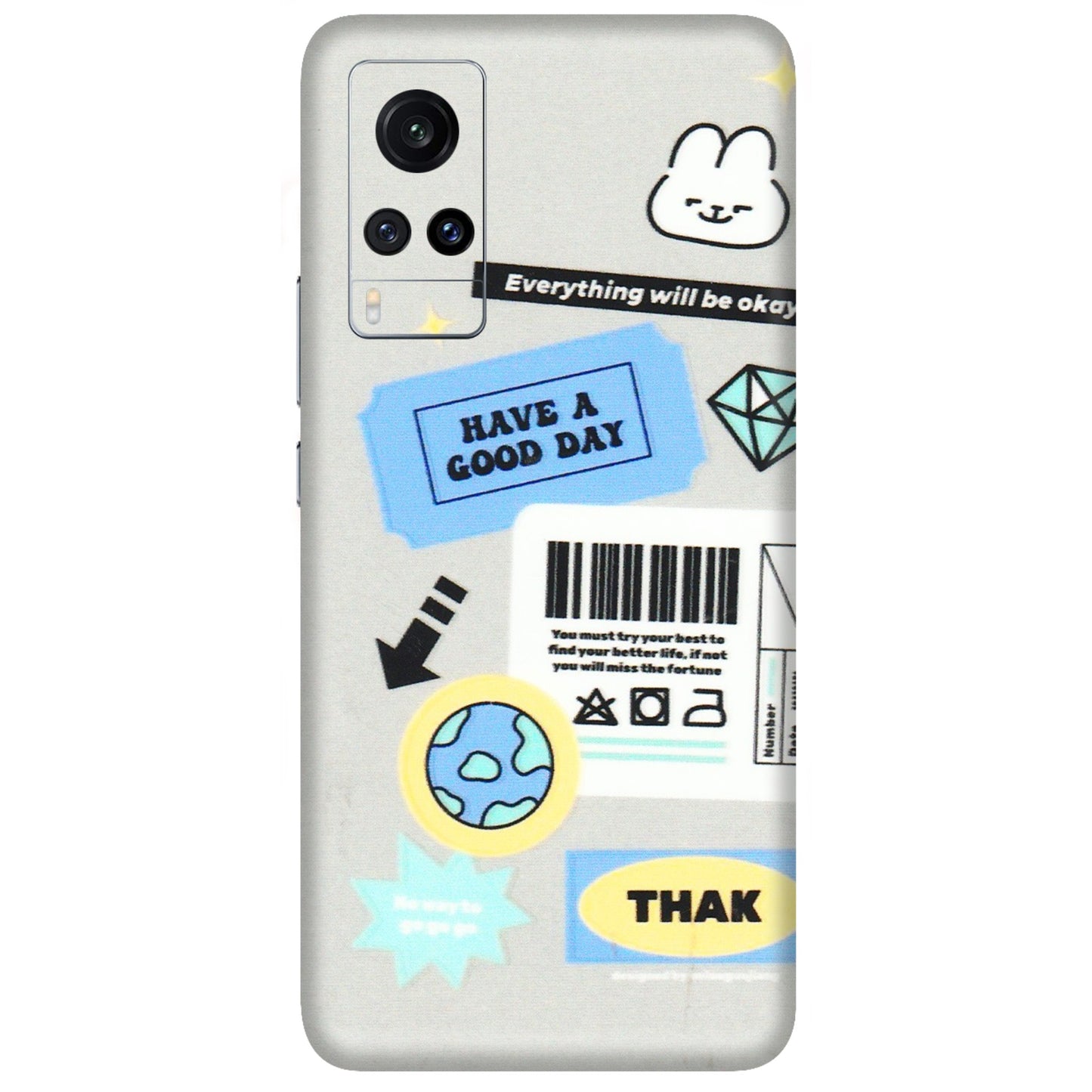 VIVO Z/V/X/T/U/S Series Phone Skins (All Models) - Will Be Okay Design - 3D Embossed Finish (L-316) Vivo X60