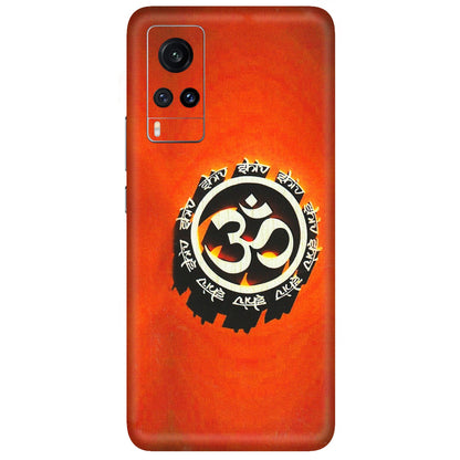 VIVO Z/V/X/T/U/S Series Phone Skins (All Models) - Aum Shiv Orange - 3D Embossed Finish (L-32) Vivo X60