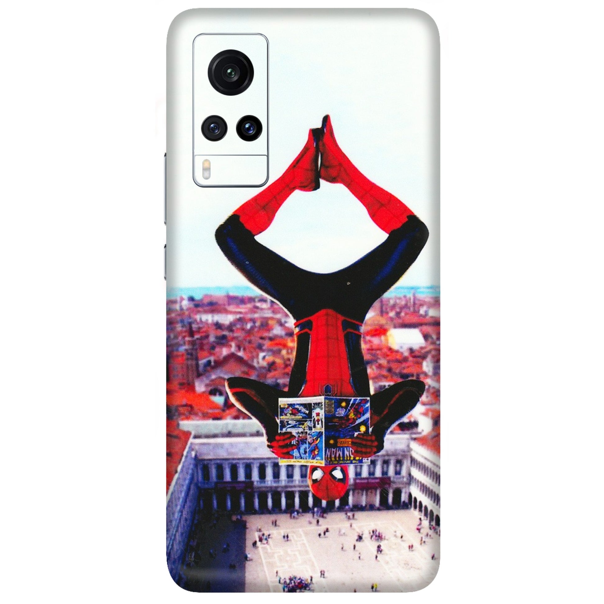 VIVO Z/V/X/T/U/S Series Phone Skins (All Models) - Spiderman Hanging - 3D Embossed Finish (L-53) Vivo X60