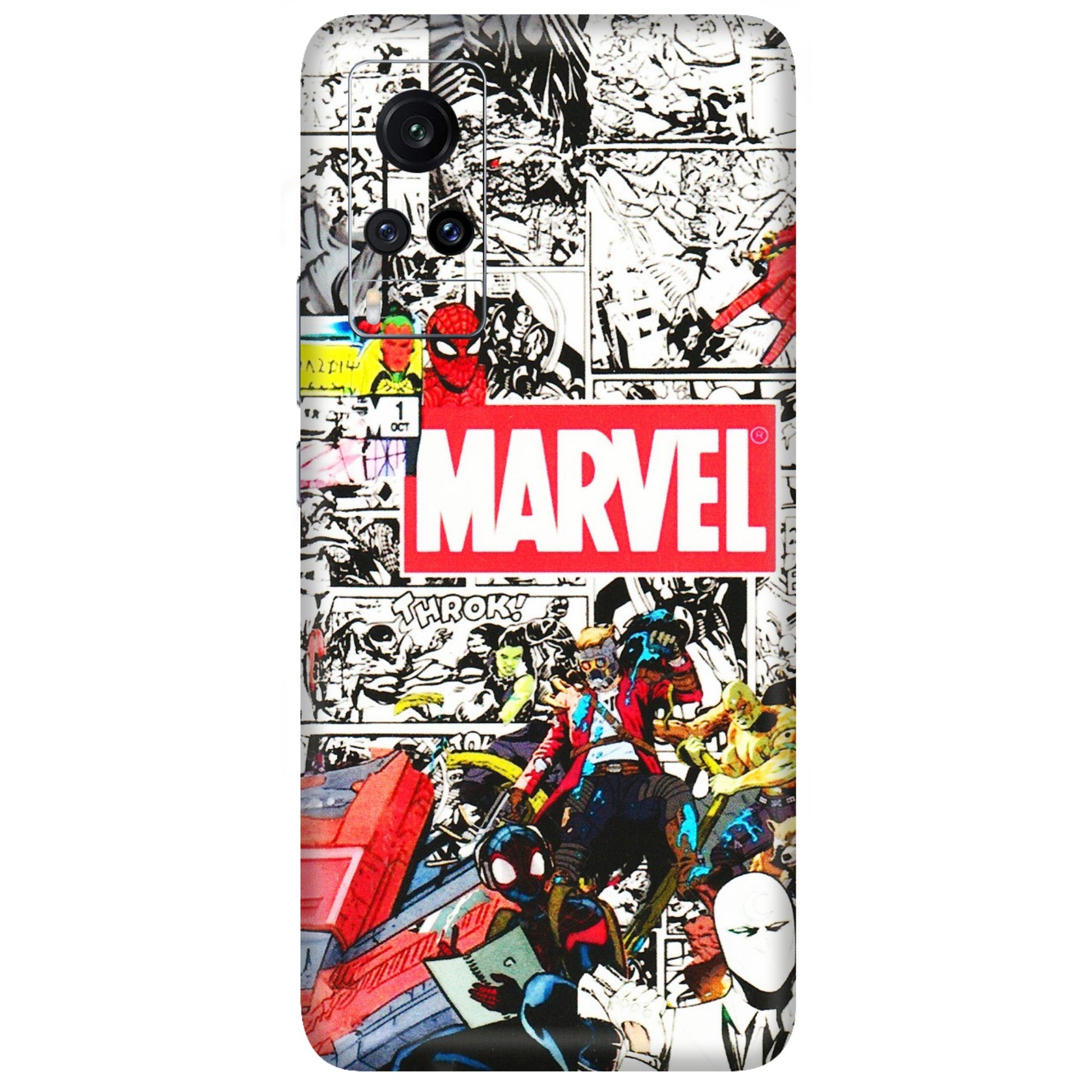 VIVO Z/V/X/T/U/S Series Phone Skins (All Models) - Marvel Colorful Comic - 3D Embossed Finish (L-64) Vivo X60