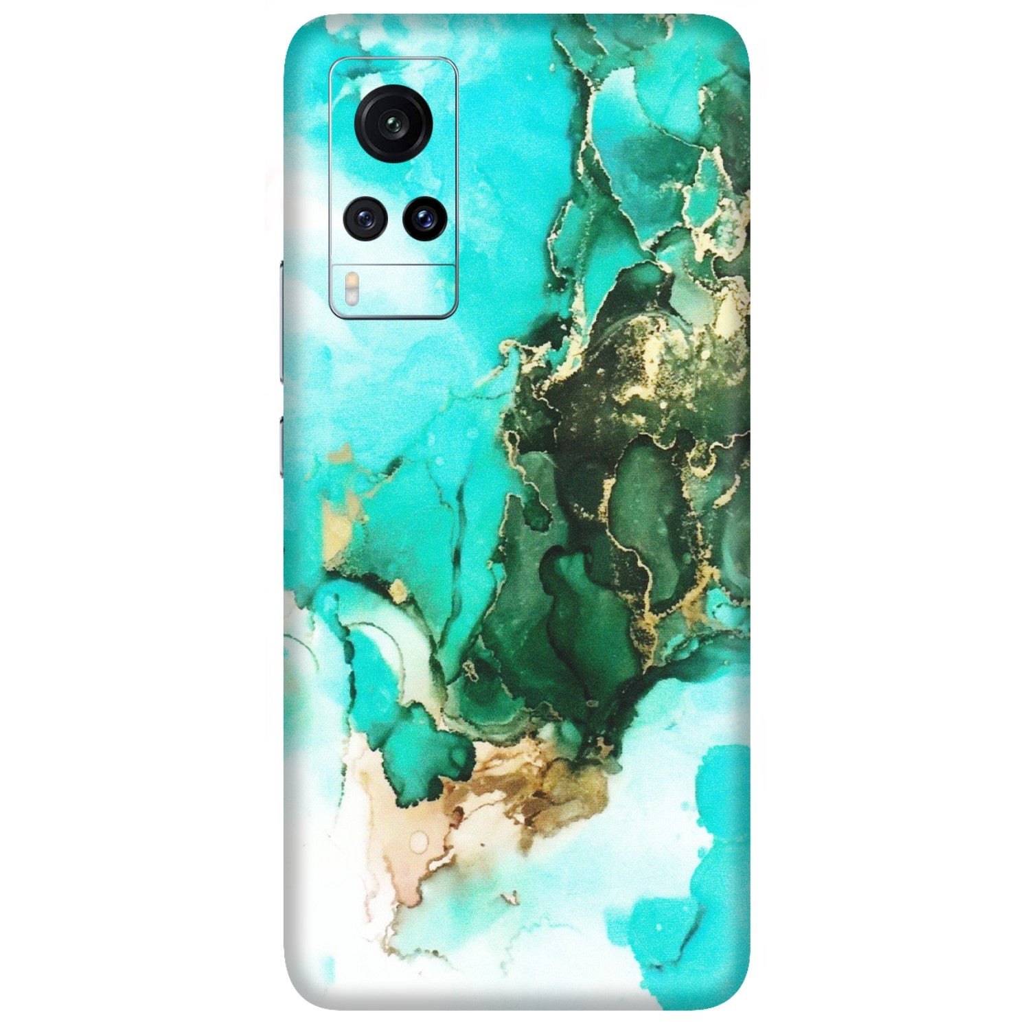 VIVO Z/V/X/T/U/S Series Phone Skins (All Models) - The Blue Gold Marble - Matte Finish (M-124) Vivo X60