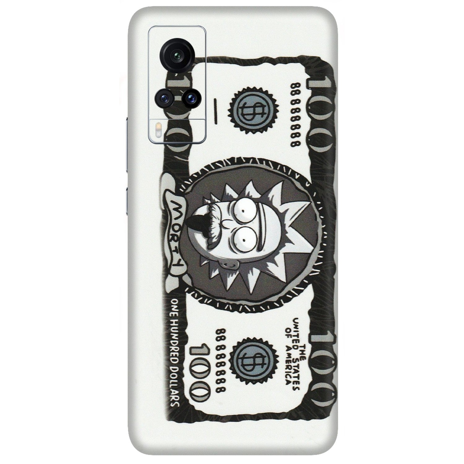 VIVO Z/V/X/T/U/S Series Phone Skins (All Models) - Rick And Morty Hundred Dollar Anime - Matte Finish (M-161) Vivo X60