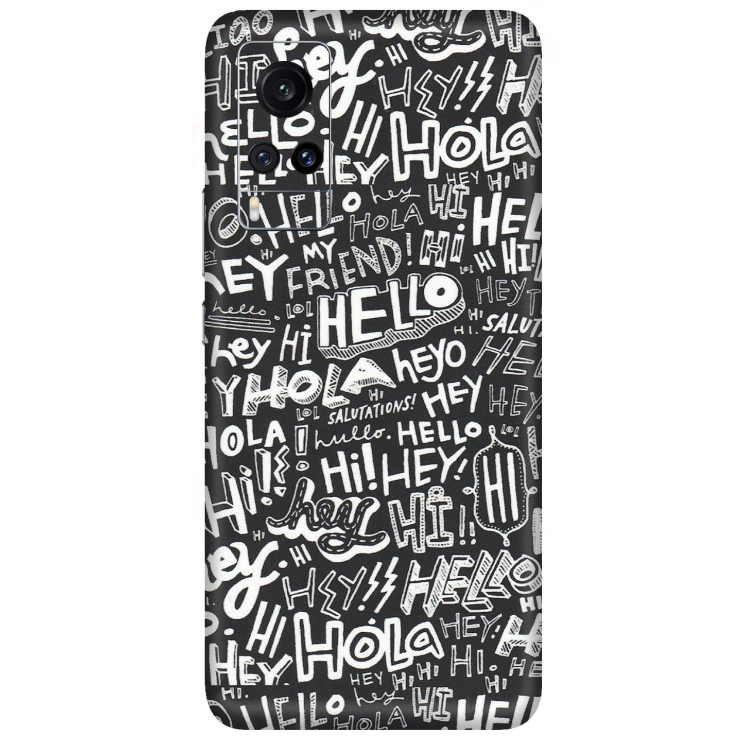 VIVO Z/V/X/T/U/S Series Phone Skins (All Models) - Hi Hello Doodles - Matte Finish (M-25) Vivo X60