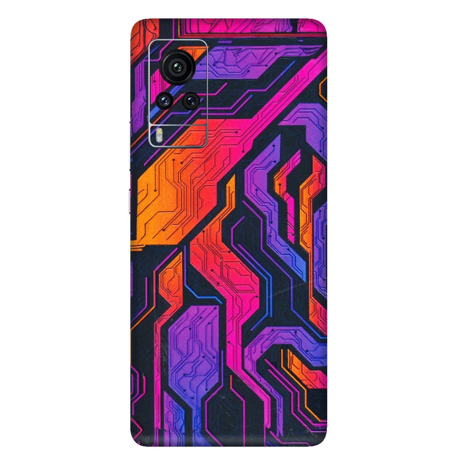 VIVO Z/V/X/T/U/S Series Phone Skins (All Models) - Tech Circuits Futuristic - 3D Embossed Finish (L-07) Vivo X60 Pro
