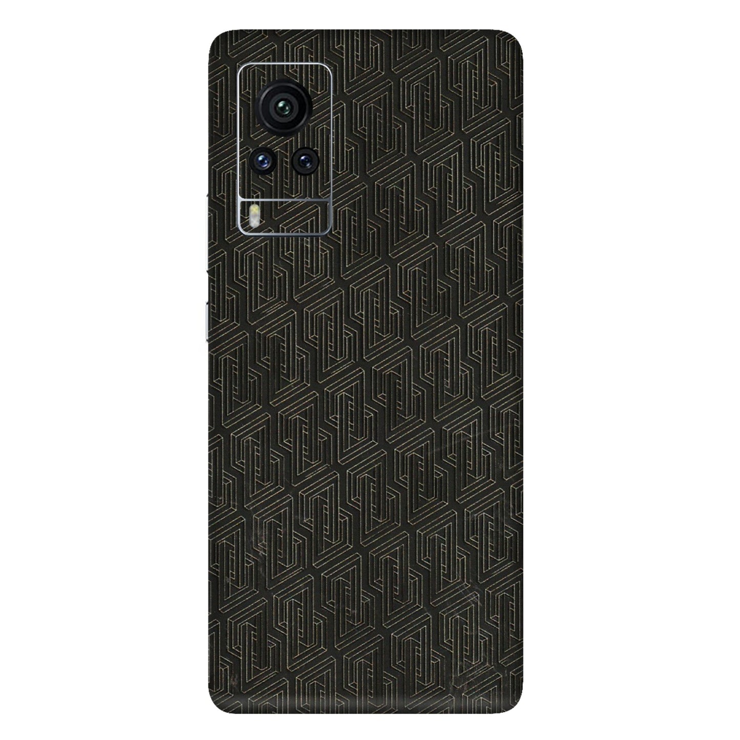 VIVO Z/V/X/T/U/S Series Phone Skins (All Models) - Black Abstract Pattern - 3D Embossed Finish (L-117) Vivo X60 Pro