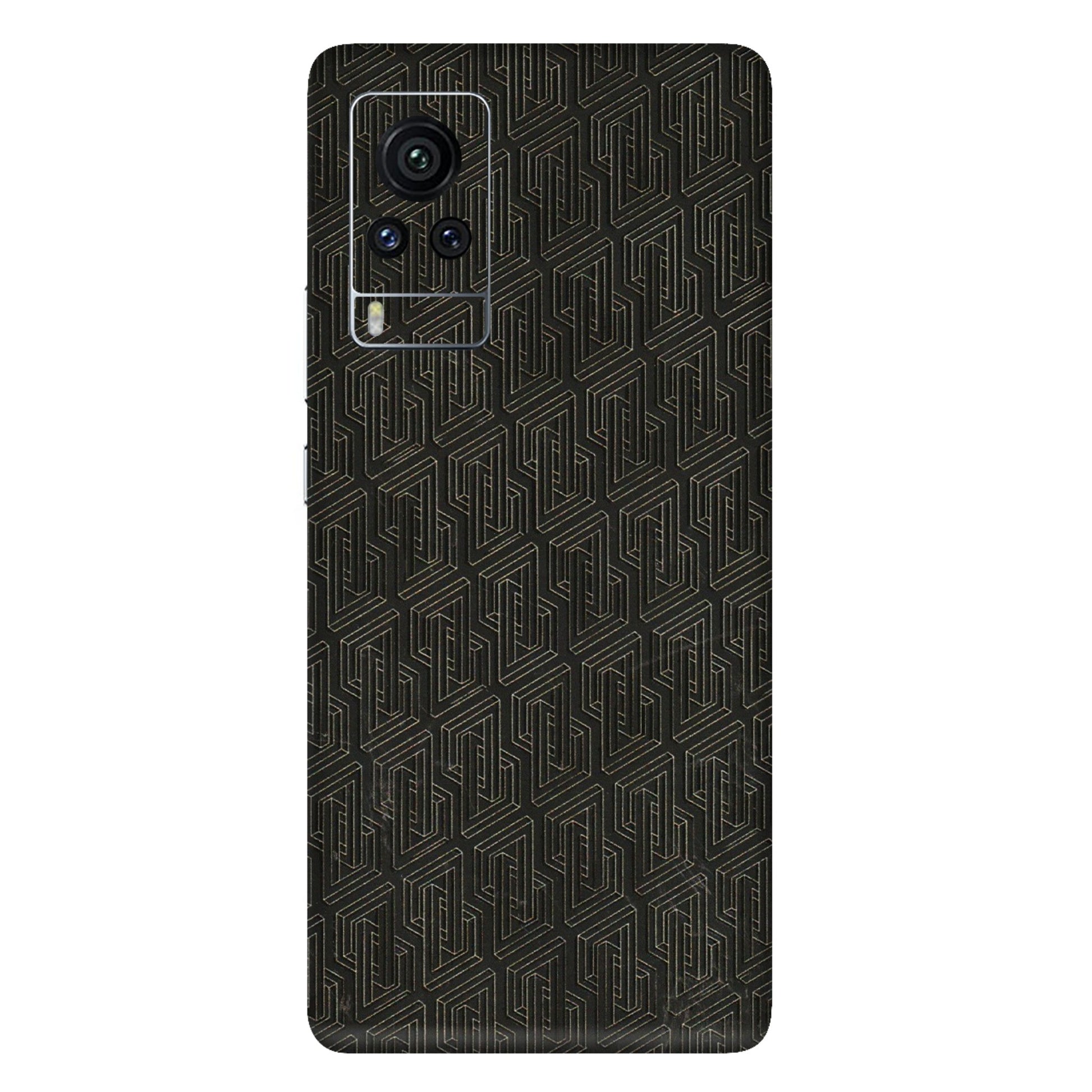 VIVO Z/V/X/T/U/S Series Phone Skins (All Models) - Black Abstract Pattern - 3D Embossed Finish (L-117) Vivo X60 Pro