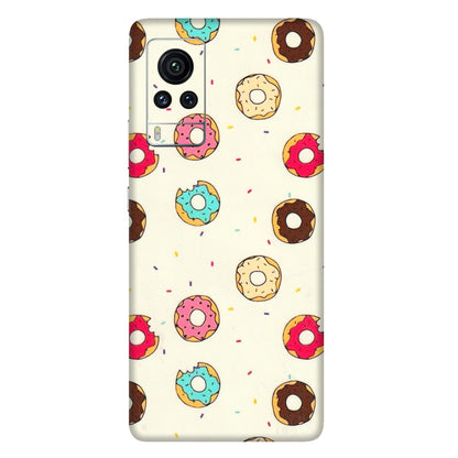 VIVO Z/V/X/T/U/S Series Phone Skins (All Models) - Mini Donuts Doodle Art - 3D Embossed Finish (L-122) Vivo X60 Pro