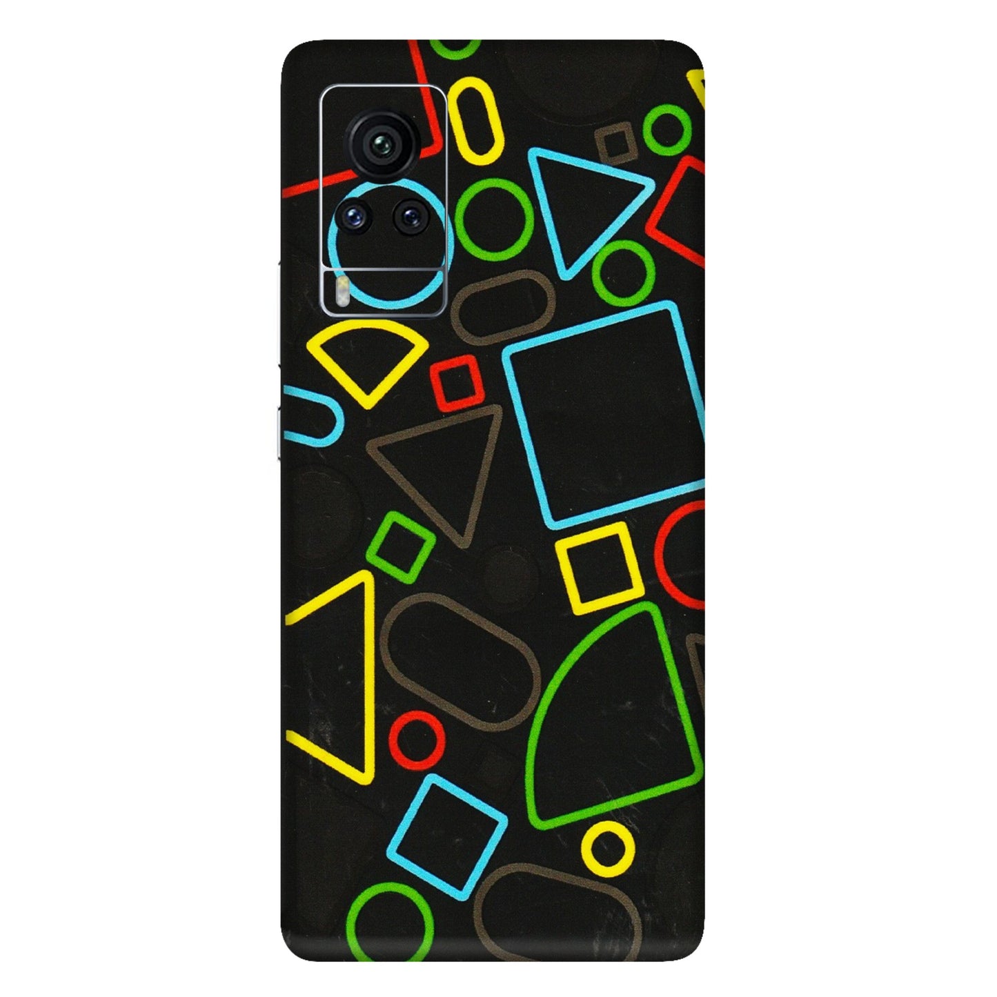 VIVO Z/V/X/T/U/S Series Phone Skins (All Models) - Black Shapes - 3D Embossed Finish (L-131) Vivo X60 Pro