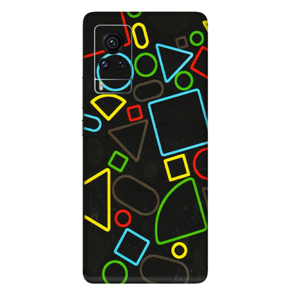 VIVO Z/V/X/T/U/S Series Phone Skins (All Models) - Black Shapes - 3D Embossed Finish (L-131) Vivo X60 Pro