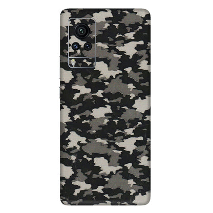VIVO Z/V/X/T/U/S Series Phone Skins (All Models) - Black/Grey Camoflaunge - 3D Embossed Finish (L-142) Vivo X60 Pro