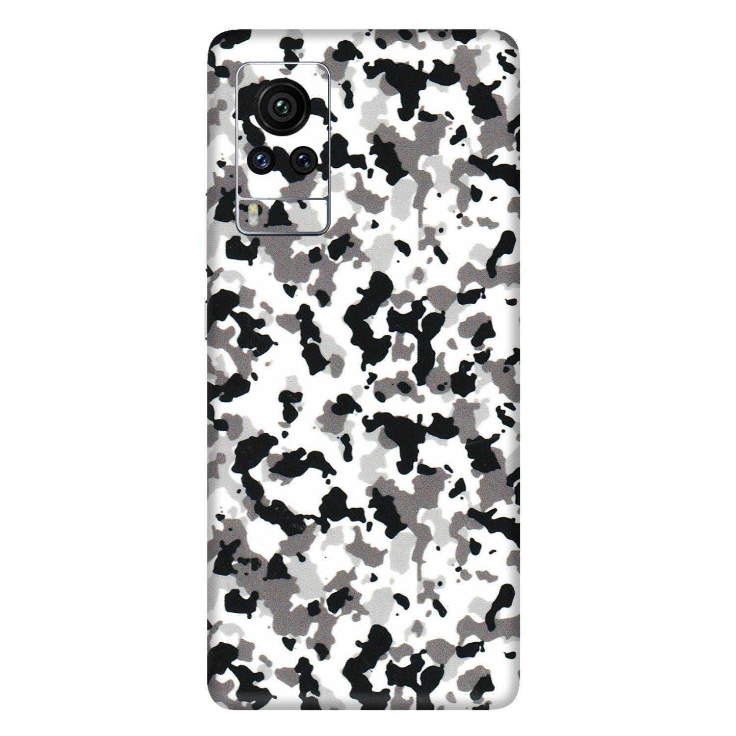 VIVO Z/V/X/T/U/S Series Phone Skins (All Models) - White Black Camouflage - 3D Embossed Finish (L-18) Vivo X60 Pro
