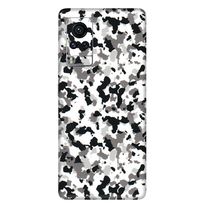 VIVO Z/V/X/T/U/S Series Phone Skins (All Models) - White Black Camouflage - 3D Embossed Finish (L-18) Vivo X60 Pro