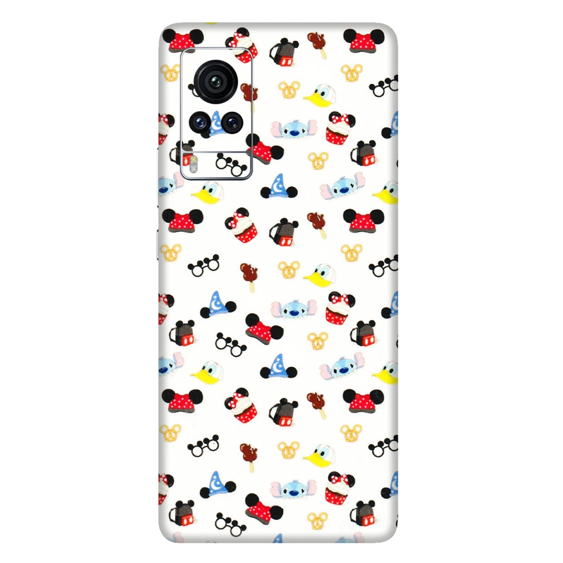 VIVO Z/V/X/T/U/S Series Phone Skins (All Models) - Minnie Mouse & Donald Doodles s - 3D Embossed Finish (L-194) Vivo X60 Pro