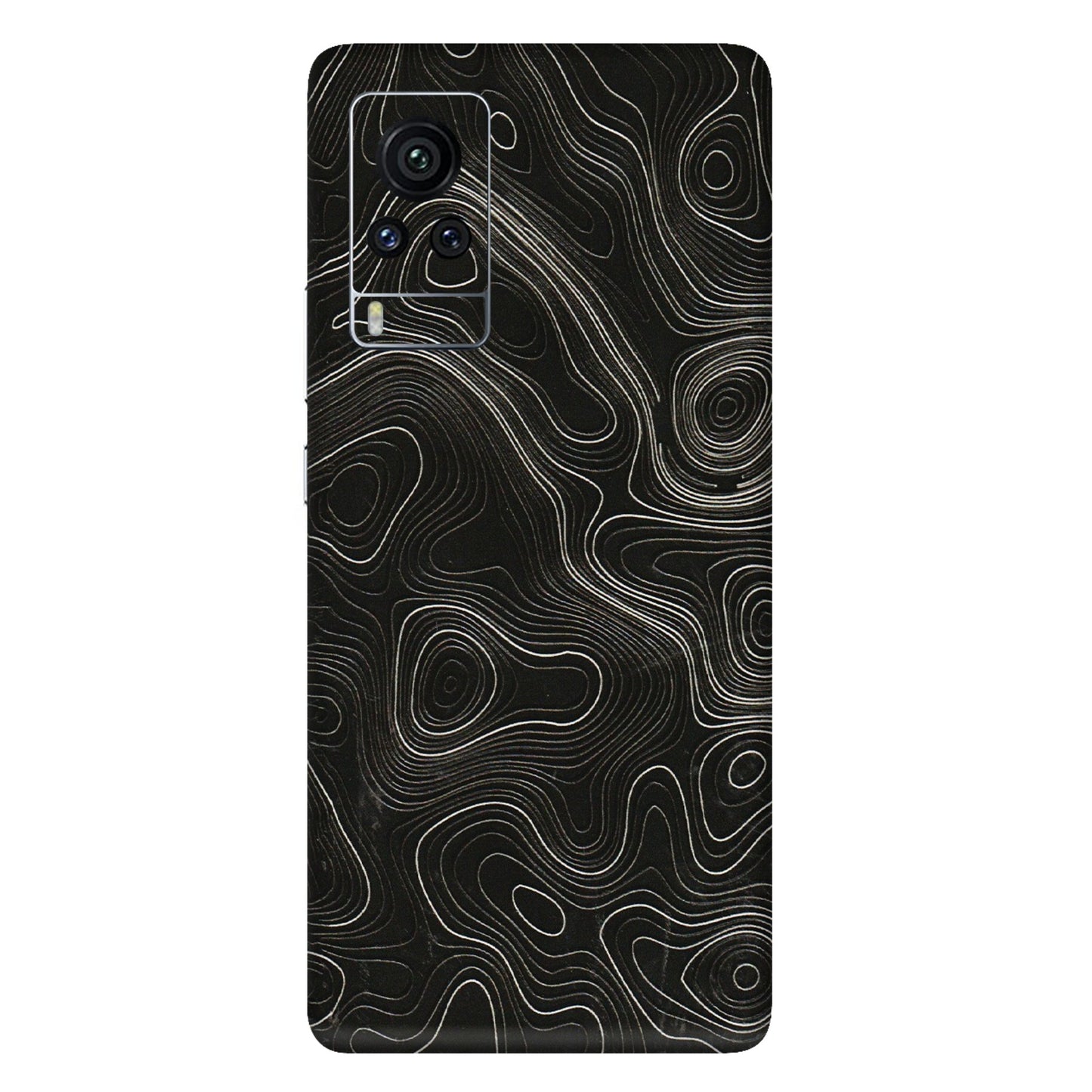 VIVO Z/V/X/T/U/S Series Phone Skins (All Models) - Black Swirl - 3D Embossed Finish (L-196) Vivo X60 Pro