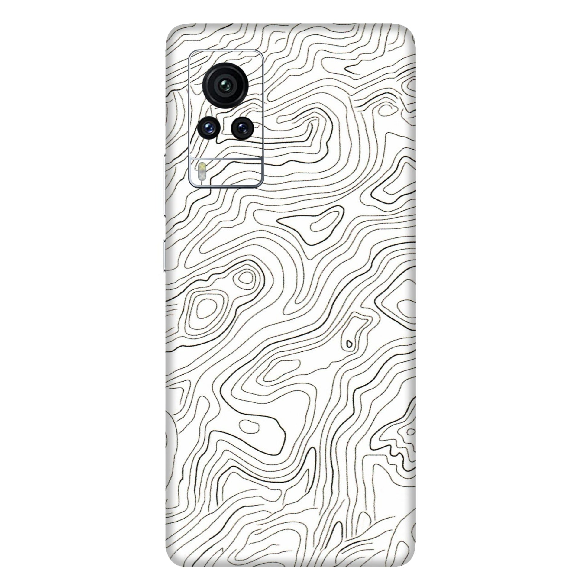 VIVO Z/V/X/T/U/S Series Phone Skins (All Models) - White Black Swirls - 3D Embossed Finish (L-219) Vivo X60 Pro