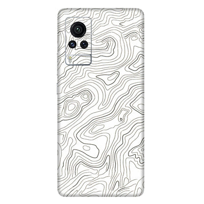 VIVO Z/V/X/T/U/S Series Phone Skins (All Models) - White Black Swirls - 3D Embossed Finish (L-219) Vivo X60 Pro