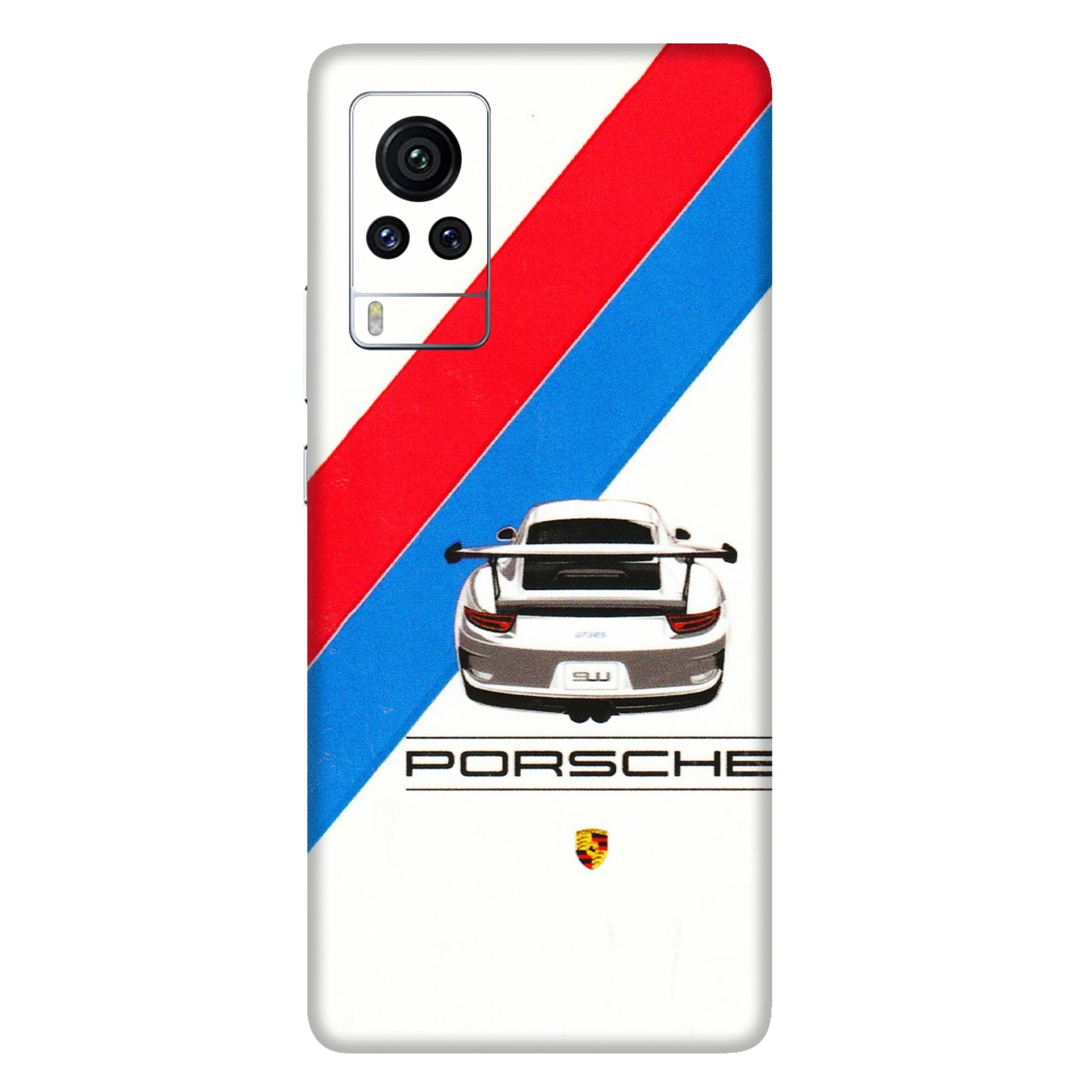 VIVO Z/V/X/T/U/S Series Phone Skins (All Models) - Porche Car Sober Logo - 3D Embossed Finish (L-248) Vivo X60 Pro