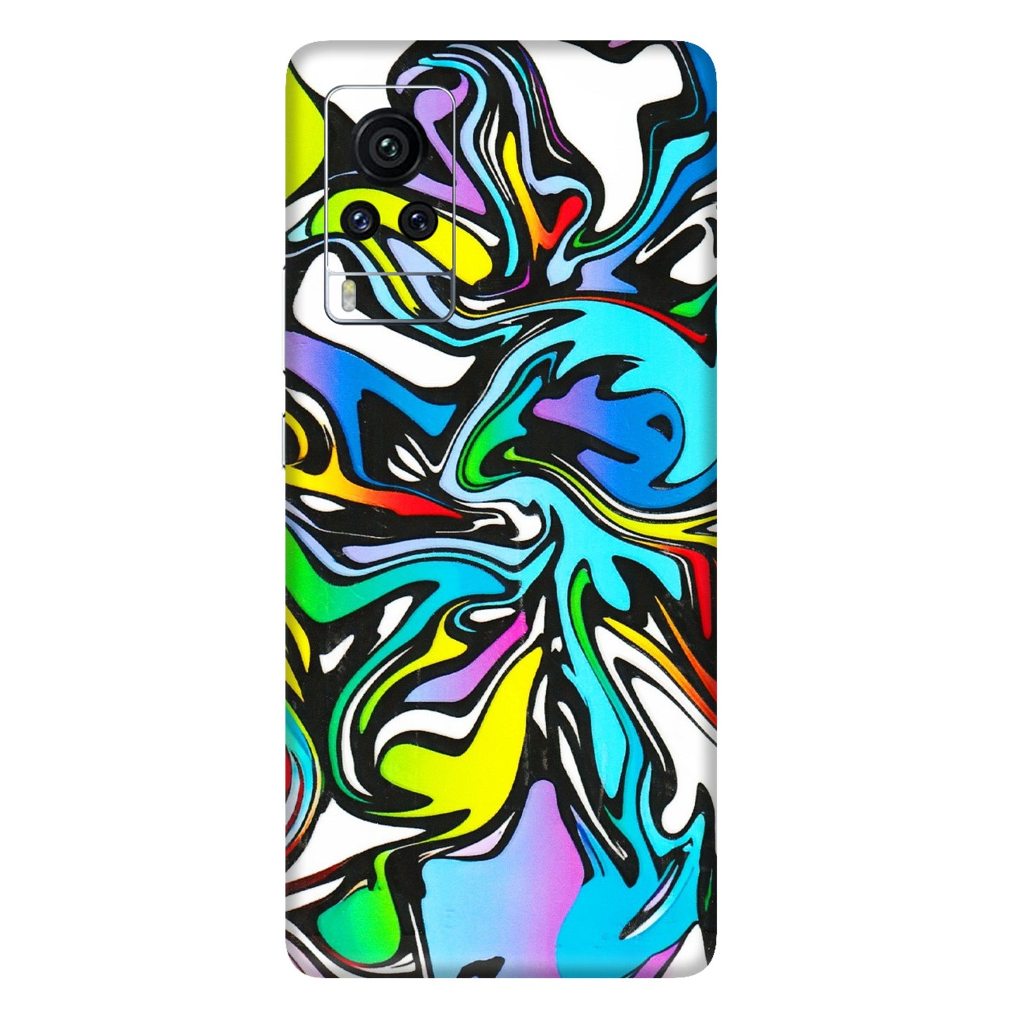 VIVO Z/V/X/T/U/S Series Phone Skins (All Models) - Abstract Colour Paints - 3D Embossed Finish (L-271) Vivo X60 Pro
