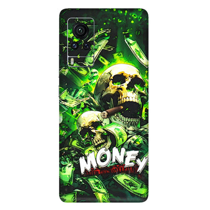 VIVO Z/V/X/T/U/S Series Phone Skins (All Models) - Skull Money - 3D Embossed Finish (L-303) Vivo X60 Pro
