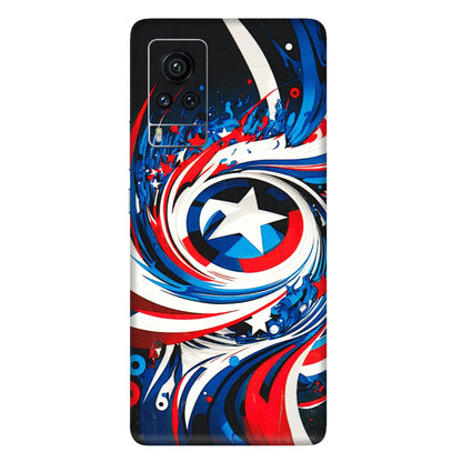 VIVO Z/V/X/T/U/S Series Phone Skins (All Models) - Captain America Logo - 3D Embossed Finish (L-307) Vivo X60 Pro