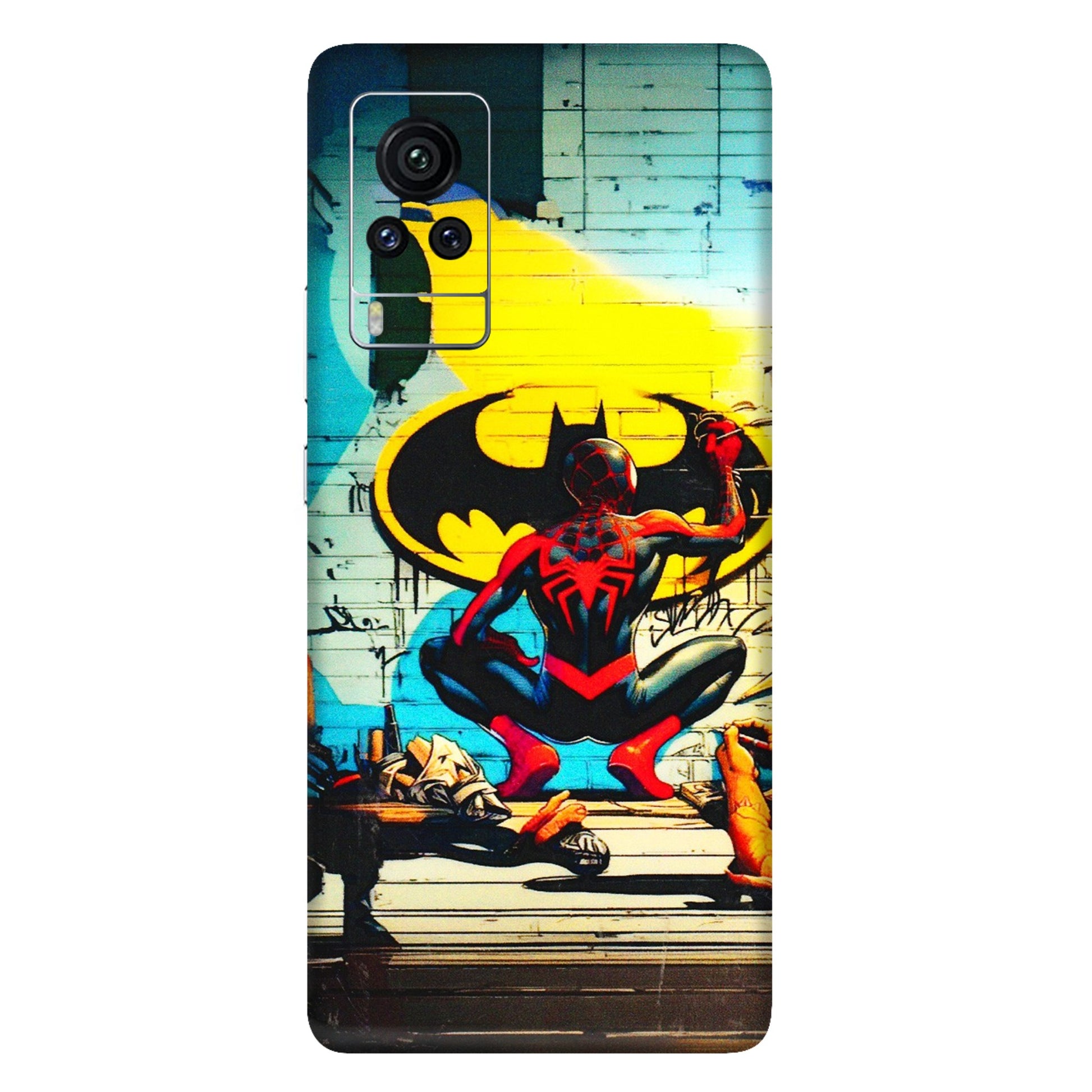 VIVO Z/V/X/T/U/S Series Phone Skins (All Models) - New Spiderman Bat Logo - 3D Embossed Finish (L-309) Vivo X60 Pro