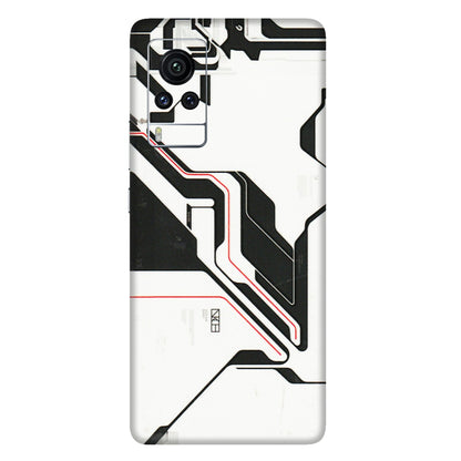 VIVO Z/V/X/T/U/S Series Phone Skins (All Models) - White Techy Logo - 3D Embossed Finish (L-312) Vivo X60 Pro