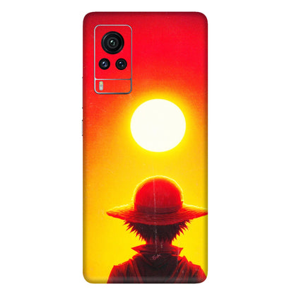 VIVO Z/V/X/T/U/S Series Phone Skins (All Models) - Cool Sunset With Monkey D.Luffy Anime - 3D Embossed Finish (L-329) Vivo X60 Pro