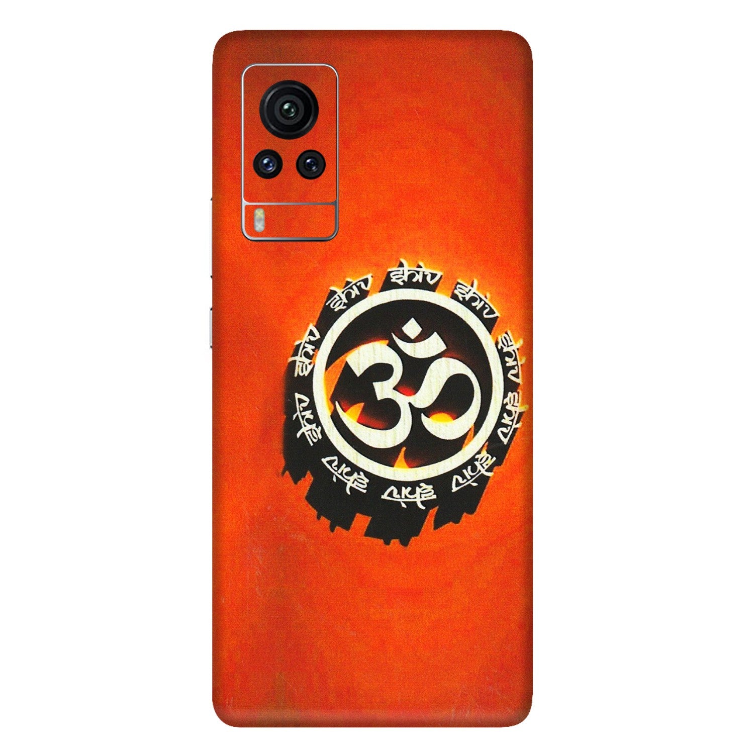 VIVO Z/V/X/T/U/S Series Phone Skins (All Models) - Aum Shiv Orange - 3D Embossed Finish (L-32) Vivo X60 Pro