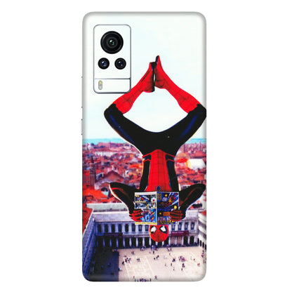 VIVO Z/V/X/T/U/S Series Phone Skins (All Models) - Spiderman Hanging - 3D Embossed Finish (L-53) Vivo X60 Pro