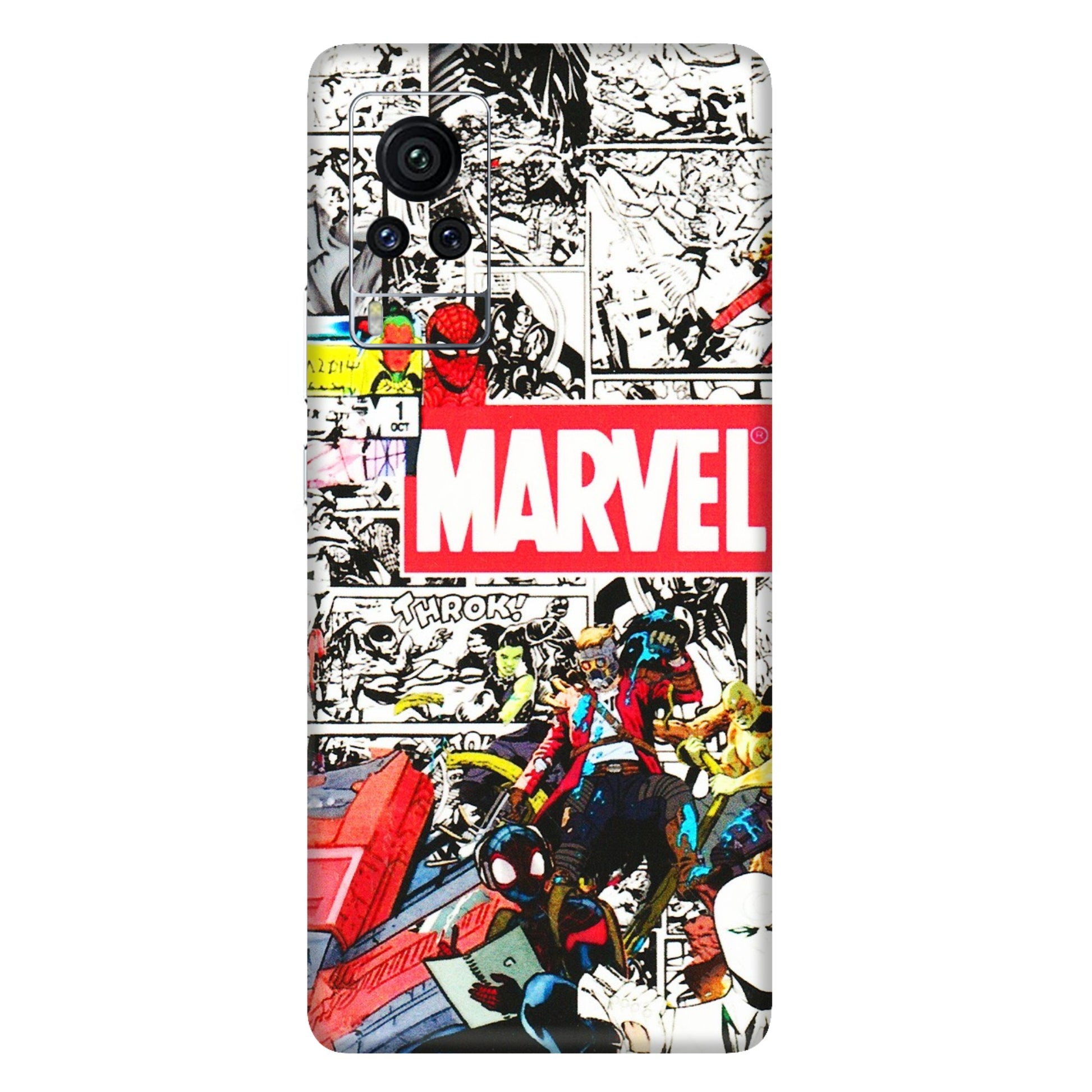 VIVO Z/V/X/T/U/S Series Phone Skins (All Models) - Marvel Colorful Comic - 3D Embossed Finish (L-64) Vivo X60 Pro