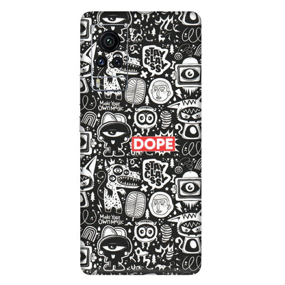 VIVO Z/V/X/T/U/S Series Phone Skins (All Models) - Dope Stay Classy Black Doodles - Matte Finish (M-126) Vivo X60 Pro